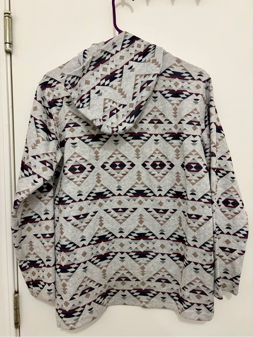 Aztec Pattern Crewneck Sweater Hoodie - Beige & Brown - Picture 4 of 4